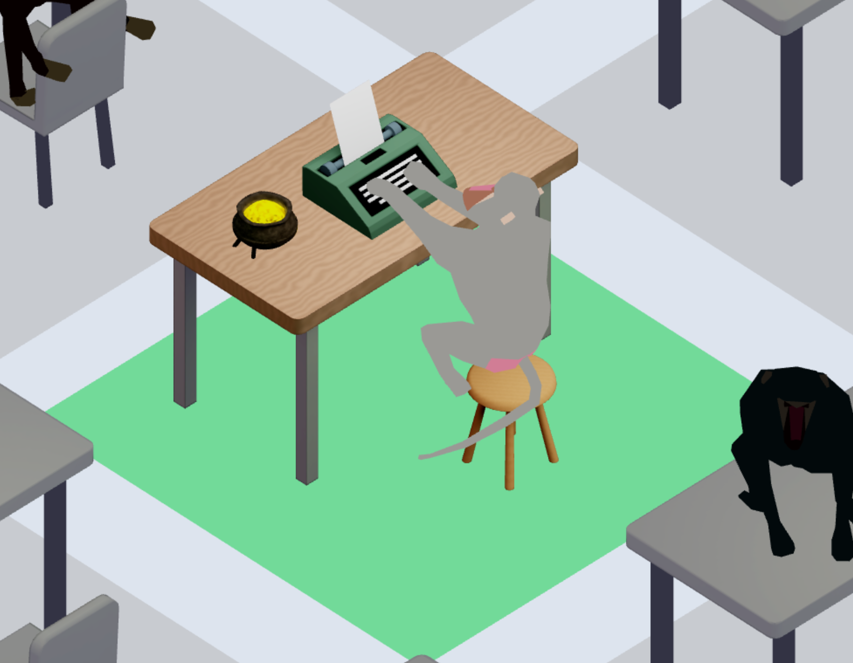 Scarpo the monkey with a pot of gold